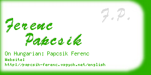 ferenc papcsik business card